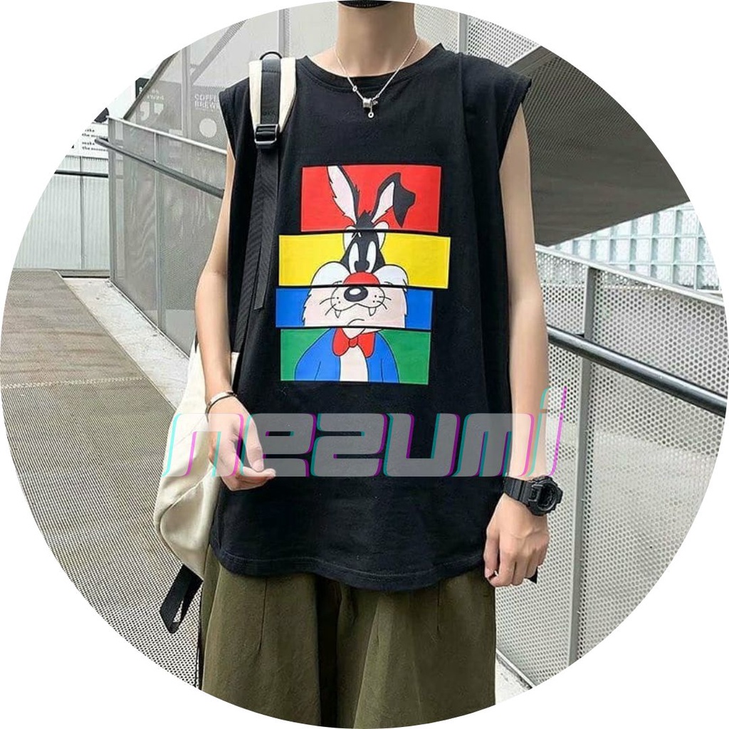 (SẴN ĐEN, TRẮNG) ÁO GYM TANKTOP UNISEX NAM NỮ, ÁO BA LỖ THỎ 7 MÀU