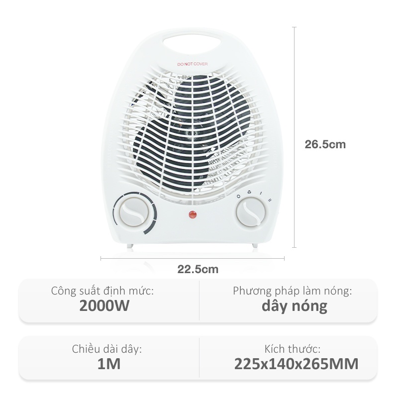 【Ready Stock】Máy sưởi  Simplus máy sưởi gia đình mini 2000W Máy sưởi phòng tắm phòng ngủ máy sưởi nhỏ nóng nhanh