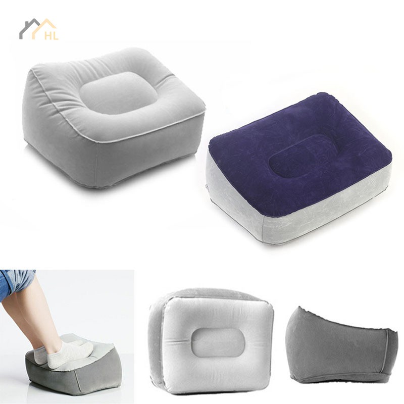 Leader Portable Inflatable Foot Rest Pillow Cushion PVC Air Travel Office Home Leg Up Footrest Relaxing Feet Tool