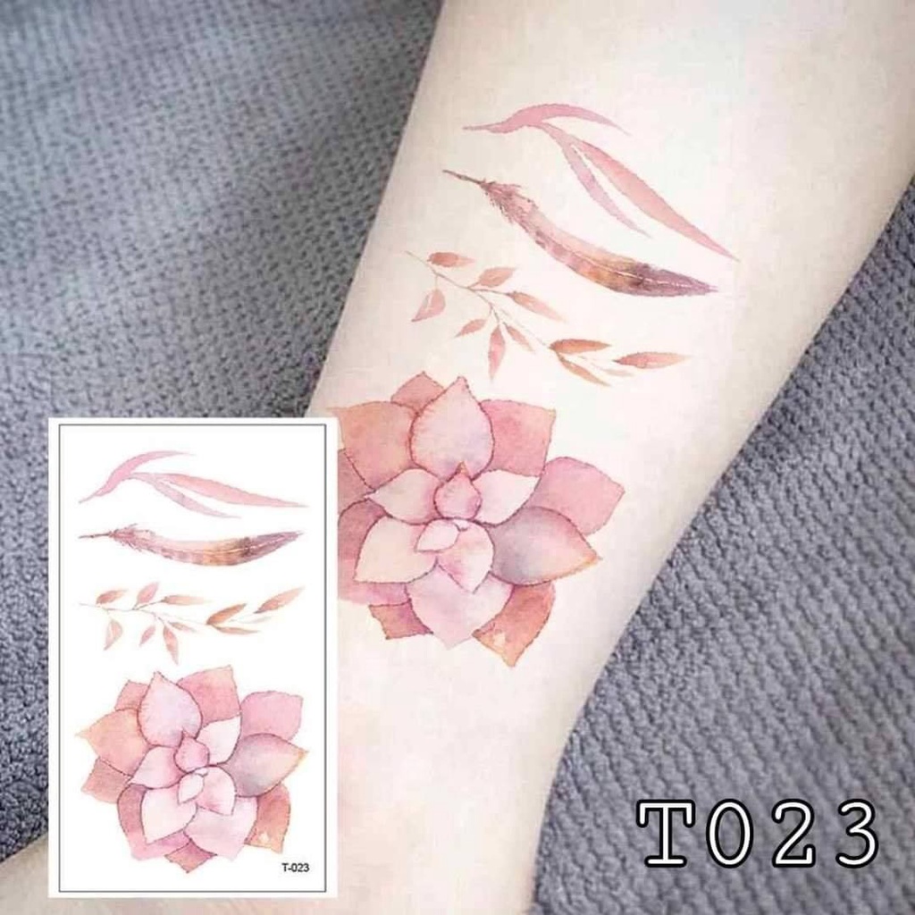 Hình dán mini BST hoa hướng dương, hoa hồng, xăm dán tatoo tạm thời lên hình ngay, không chống nước