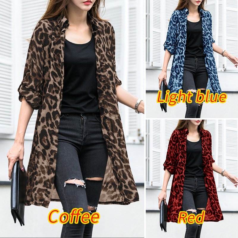 ZANZEA Áo Cardigan Kiểu Lưới Mỏng Tay Dài In Họa Tiết Da Báo Cho Bạn Nữ