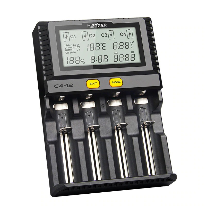Sạc pin đa năng Miboxer - C4-12 - Có màn hình LCD