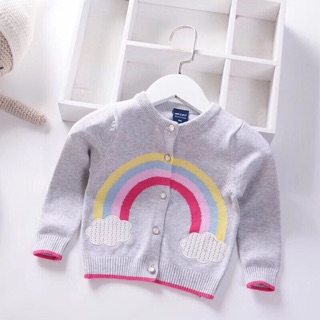 Áo len cầu vồng cho bé gái