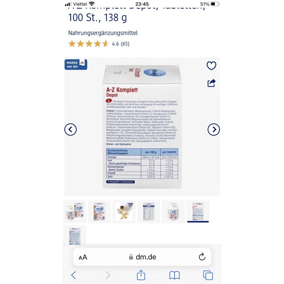 Viên uống A-Z ab 50 Mivolis