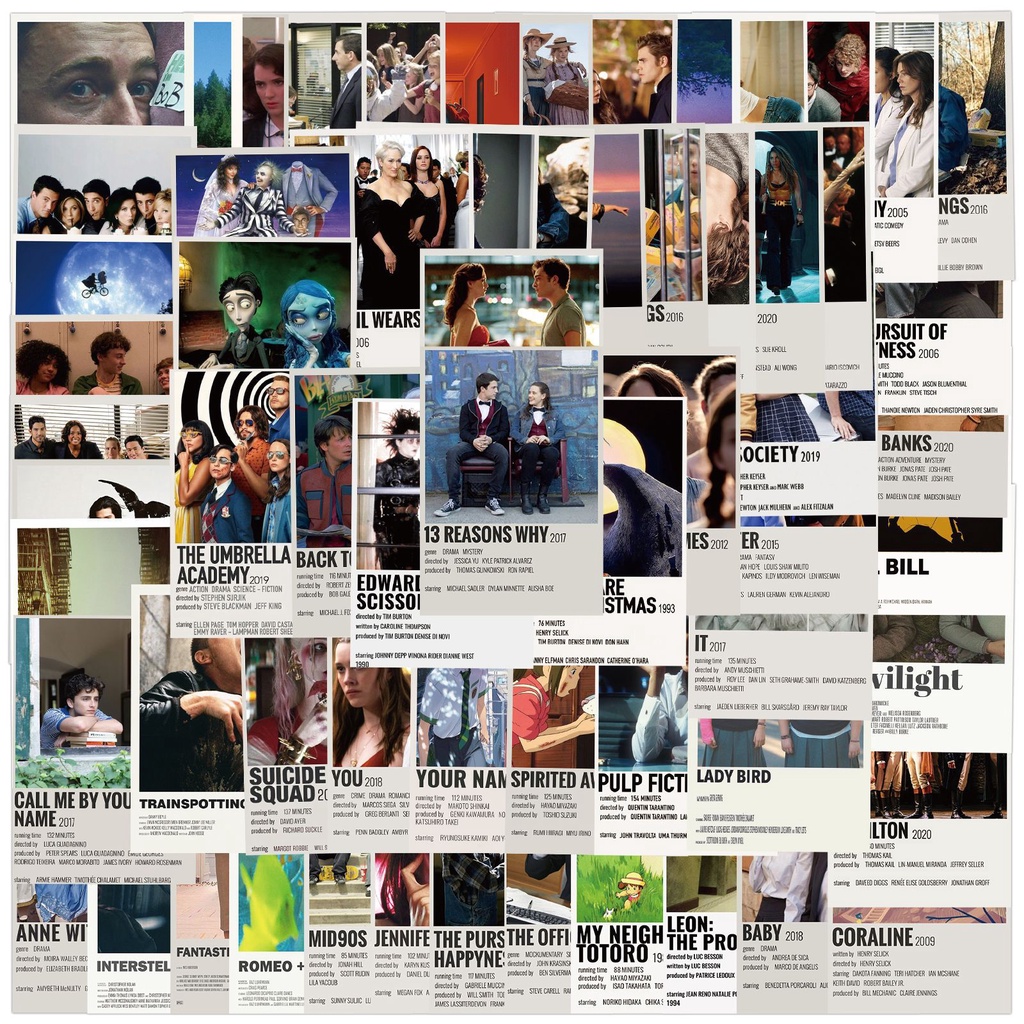 JOJO· Bộ Hình Dán Chống Thấm Phim Cổ Điển, 64 tờ/bộ