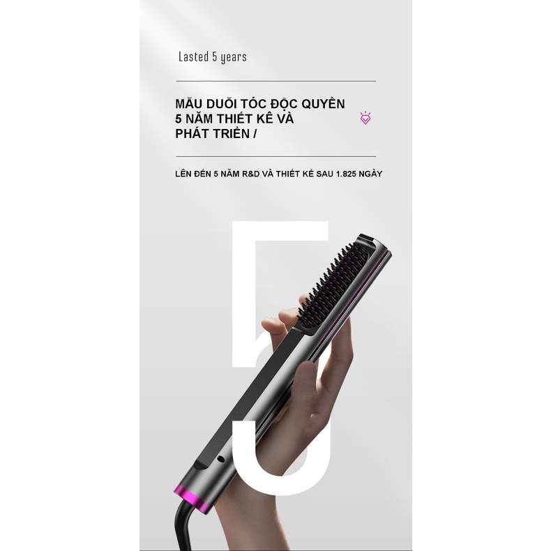 Máy duỗi tóc 3 in 1 công suất 60W, 4 mức chỉnh nhiệt tạo kiểu ép, uốn, chải bảo hành 12 tháng