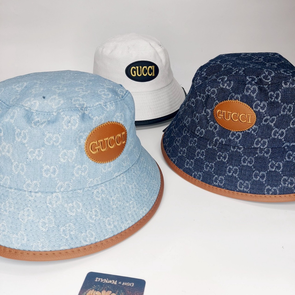 Nón vành tròn Gc logo nổi chất liệu da họa tiết đẹp from 56 - 58