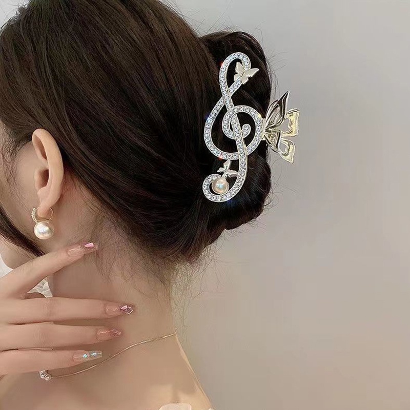 Kẹp Tóc Bướm / Cá Mập Bằng Kim Loại Đính Đá / Ngọc Trai Phong Cách Hàn Quốc