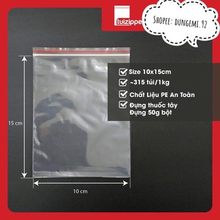 30 Túi zip chỉ đỏ (zipper PE, zip lock, zip viền đỏ)