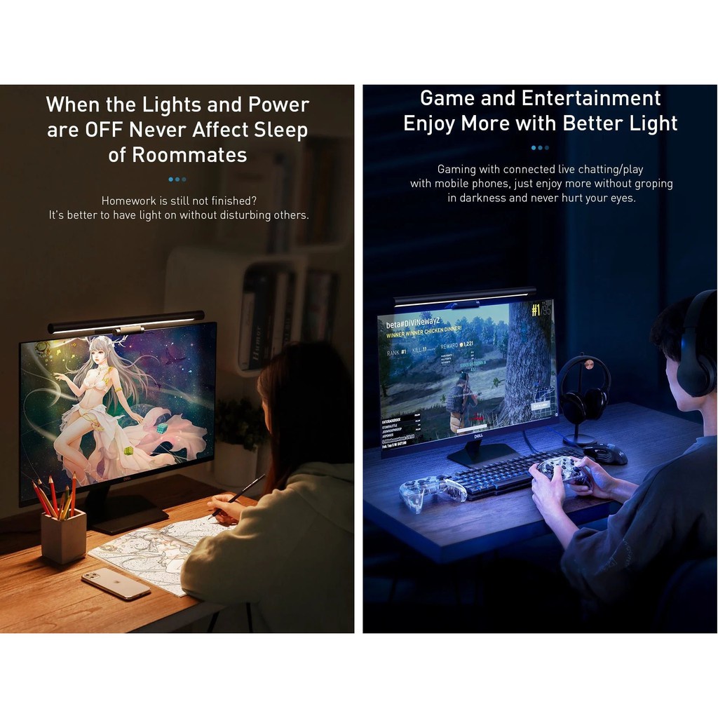 Đèn treo màn hình Baseus i-work PRO/ YOUTH DGIWK-P01  Chống Cận , Chống Mỏi mắt