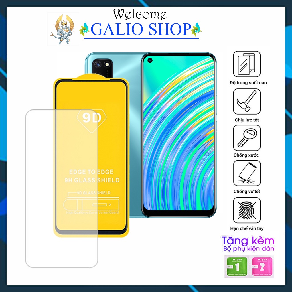 Kính cường lực Realme C17 Full màn cao cấp 9D độ cứng 21H siêu mượt chống bám vân tay chống rơi vỡ màn hình