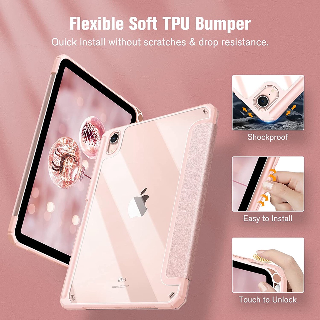 Ốp Máy Tính Bảng Trong Suốt Cho iPad 9th Gen 8th 7th 6th 5th Air5 Pro 11 Case 2020 2021 for Air 2 2018 9.7 Mini 4 5 Air 3