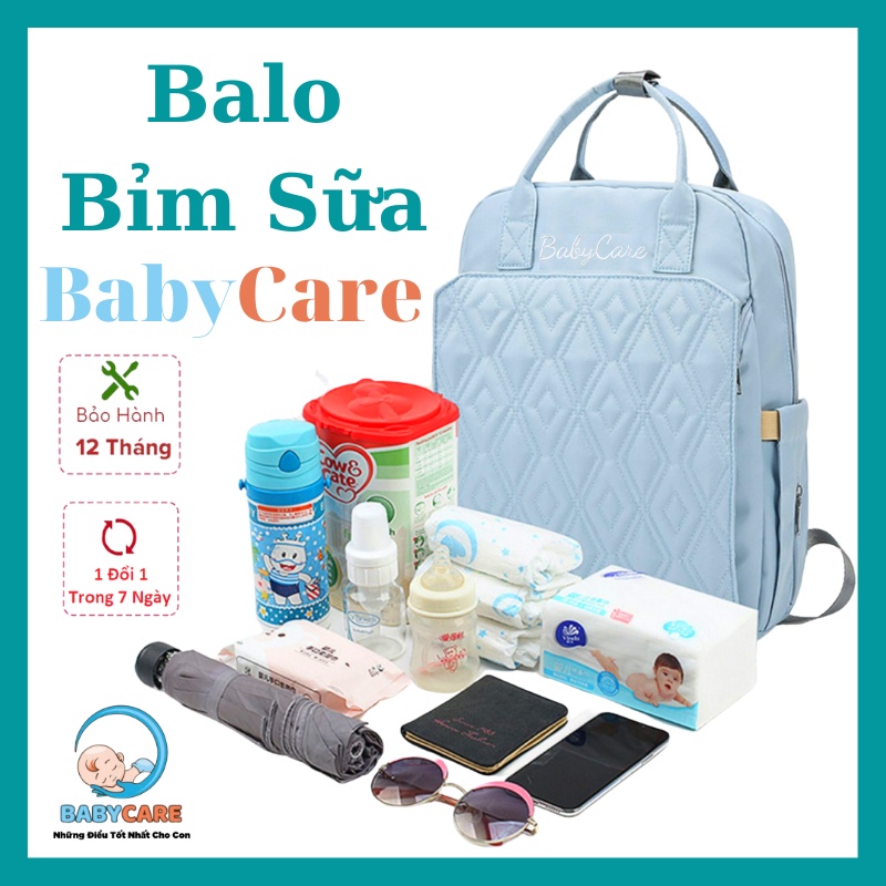 BALO BỈM SỮA 2 TRONG 1 BABYCARE - BALO BỈM SỮA ĐA NĂNG KÈM LÓT NGỒI