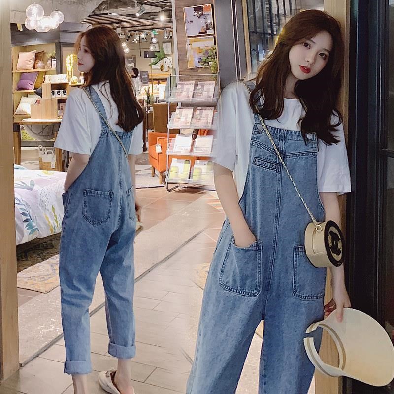 Yếm jean nữ quần dài ống rộng ulzzang hàn quốc cao cấp Tulibs YN02