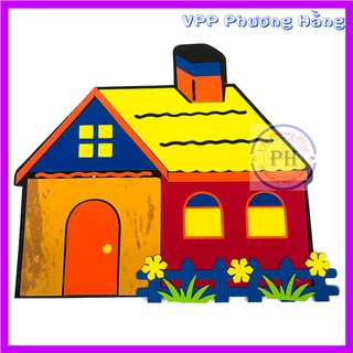 Ngôi nhà xốp trang trí mầm non và phòng cho bé