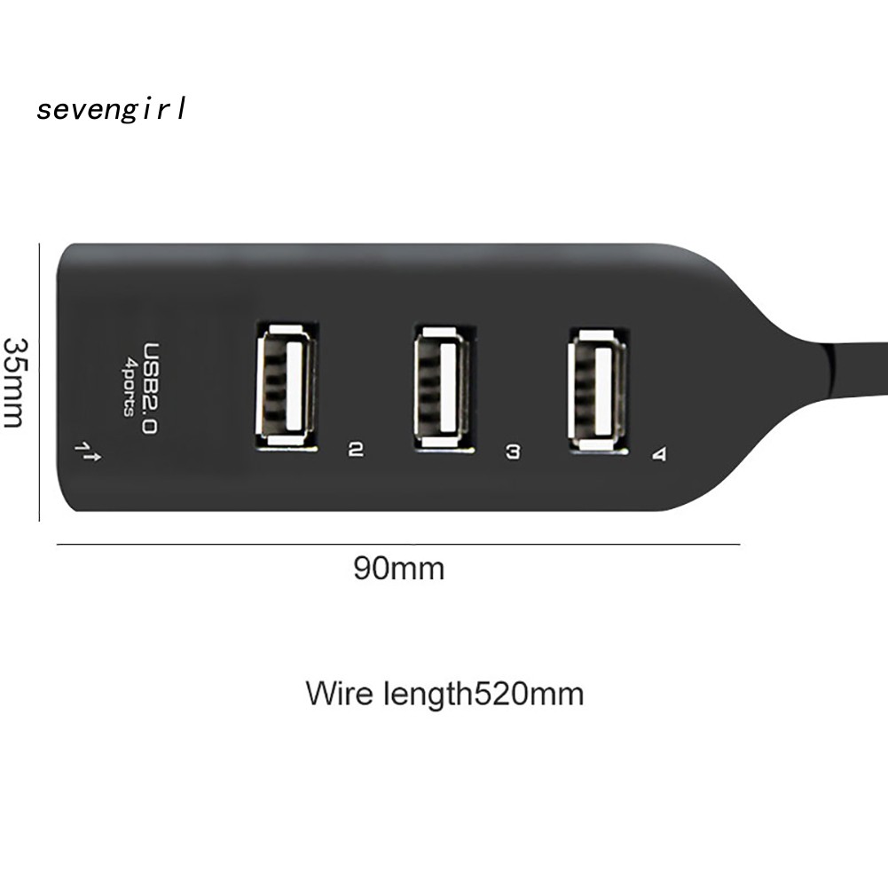 Hub Chia 4 Cổng Usb 2.0 Tốc Độ Cao 480mbps Cho Pc/Laptop