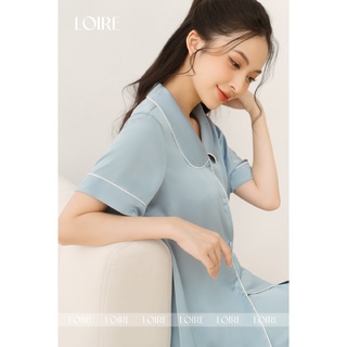 Bộ Pijama Lụa Cổ Sen Tròn Basic Loirechic LPN26