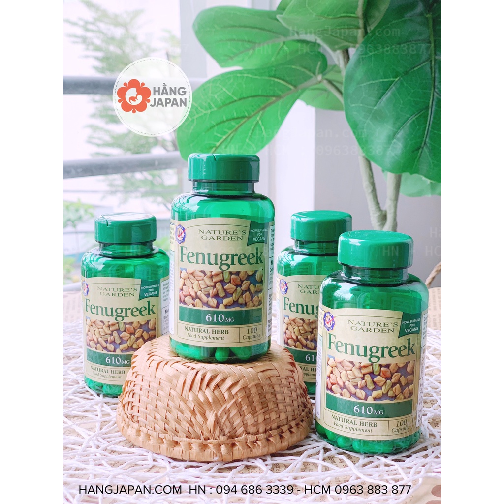 Viên uống lợi Cỏ Cà Ri Fenugreek Nature's Garden 610mg của Anh, Mẫu mới