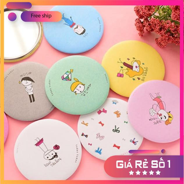 Gương mini TUVYSHOP Gương bỏ túi xinh xắn trang điểm nhỏ gọn đường kính 7,5cm