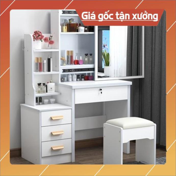 💥HÀNG CÓ SẴN💥Bộ bàn trang điềm kèm gương và ghế cao cấp - Bàn phấn kèm tủ nhiều ngăn