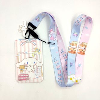 Dây đeo thẻ Cinnamoroll bằng nhựa kèm dây đeo cổ kiểu Nhật Hàn dễ thương cho bé