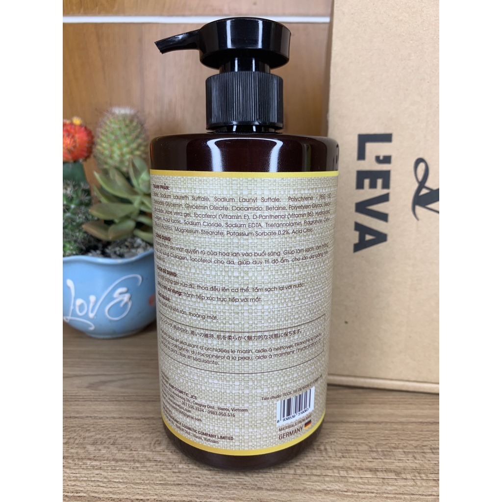 Sữa Tắm Dưỡng Ẩm Làm Sáng Da Hương Nước Hoa L'eva Nhãn Vàng 500ml