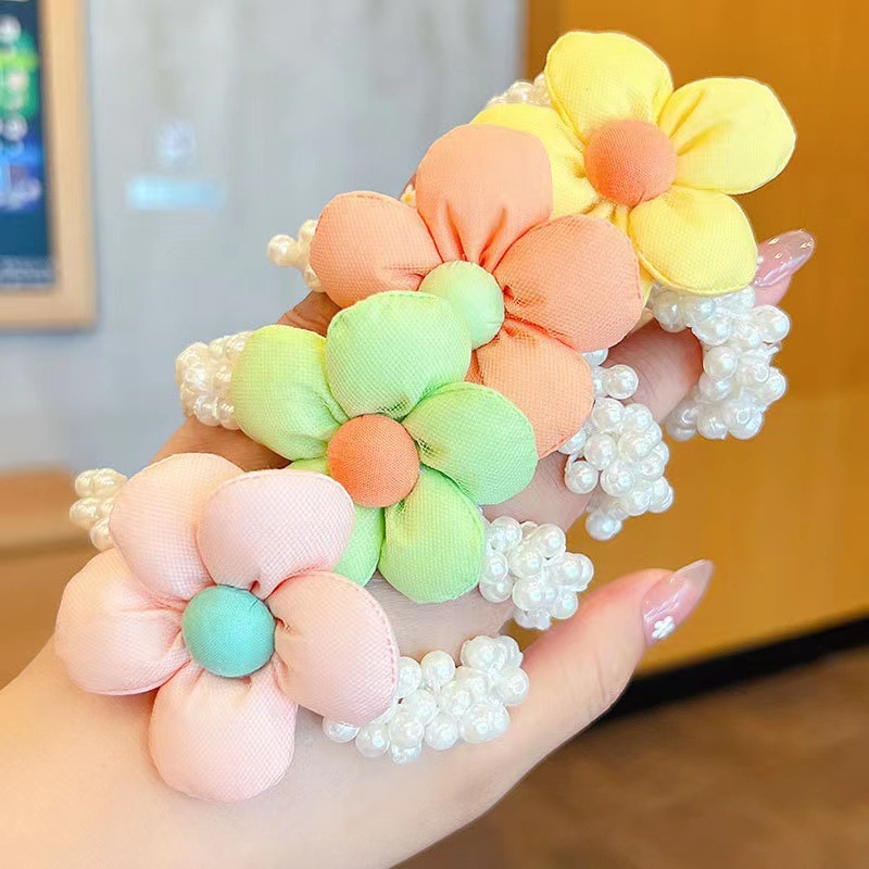 Dây Cột Tóc Cao Su Hình Vương Miện Đính Hạt Phong Cách Hàn Quốc Mới Cho Bé Gái 【】