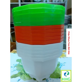 10 CHẬU NHỰA TREO BÁT GIÁC -CÓ MÓC TREO-