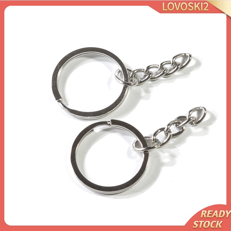 [LOVOSKI2]50Pc Split Key Rings with Chain Bulk for DIY Accessories Arts Crafts 25mm/1&quot;