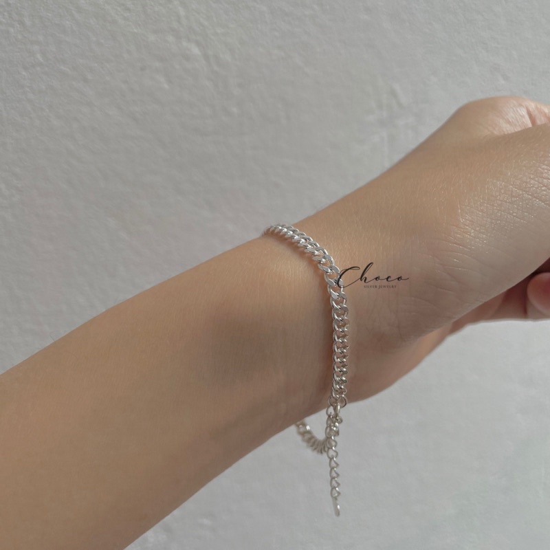 Vòng tay đôi bạc xích  Choco Jewelry