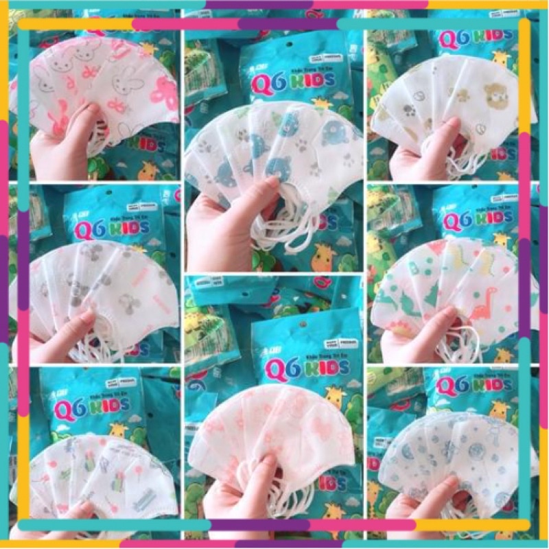 10 Cái Khẩu Trang 6D Kid Cho Bé 6 Tháng-10Tuổi