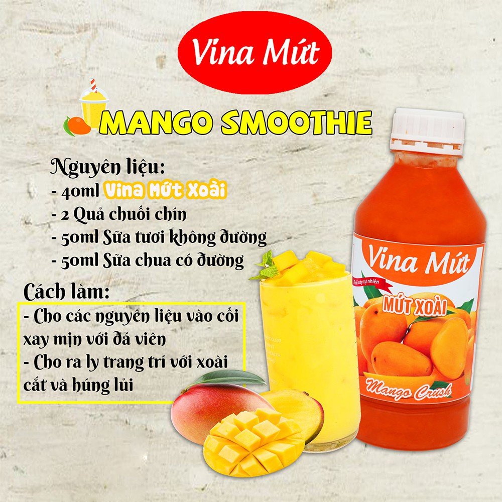 Sinh Tố Vina Mứt - Mứt Sinh Tố Trái Cây Vina Chai 1 Lít