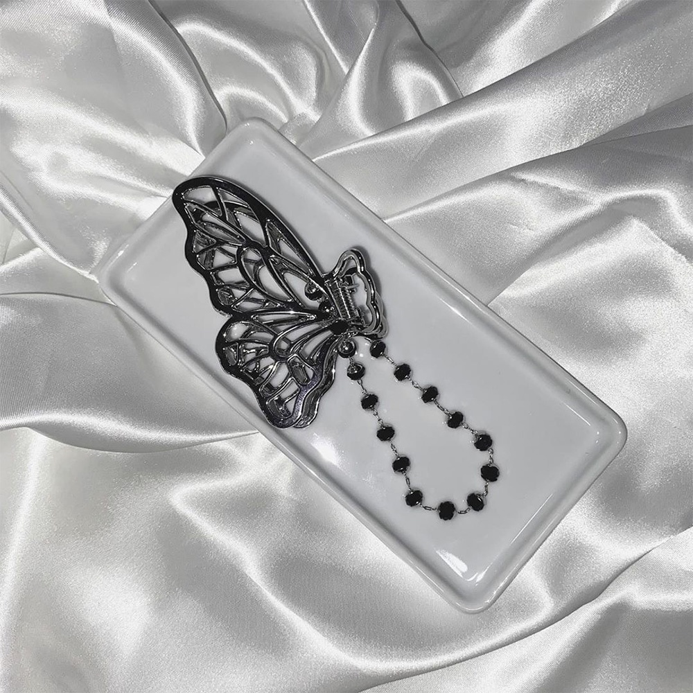 Kẹp Tóc Hình Chữ Nhật Họa Tiết Bướm Thời Trang Cho Nữ