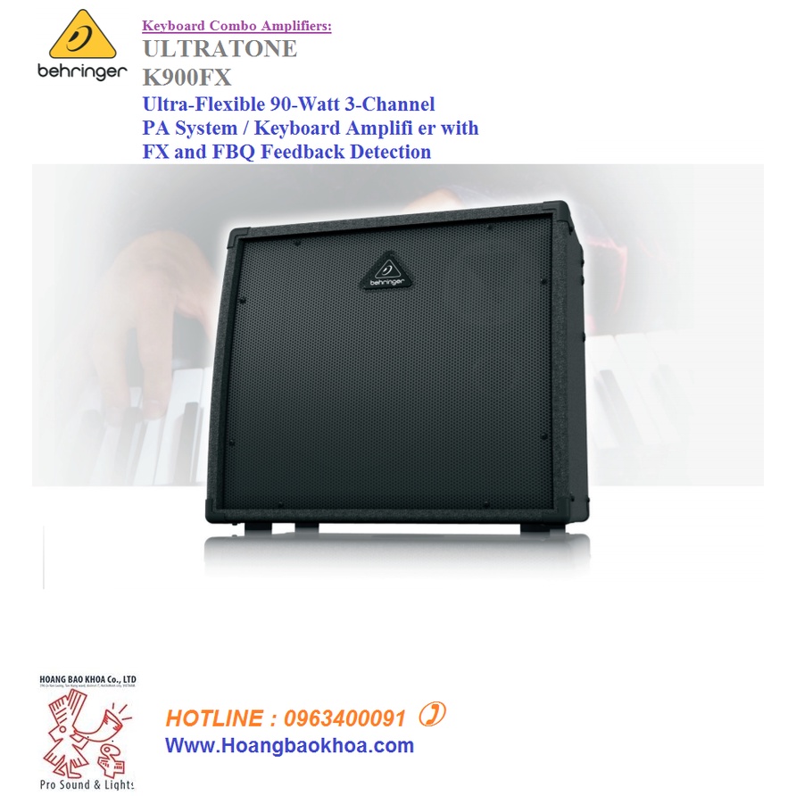 Loa Kèm Amply BEHRINGER K900FX - 90 watts - 3 Kênh tích hợp FX & FBQ