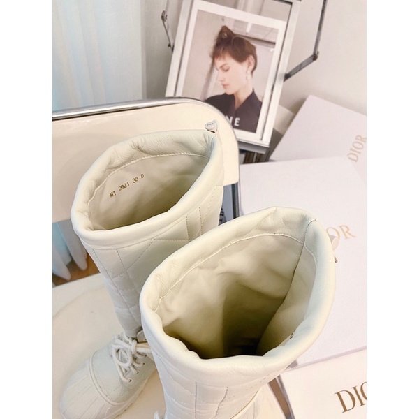 Giày bốt nữ cổ cao mẫu mới 2021 da thật có 2 màu thương hiệu Dior CD cao cấp