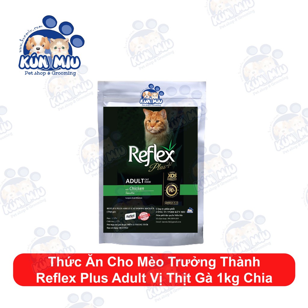 Thức ăn cho mèo trưởng thành Reflex PLUS Adult vị Thịt Gà túi chiết 1kg