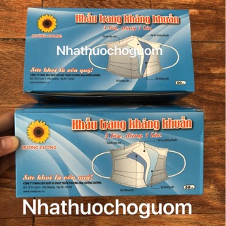 🍒🍒🍒 Khẩu Trang Y Tế Hướng Dương Xanh 3 Lớp ( Hộp 50 cái )
