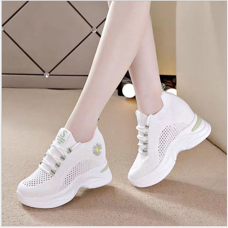 (MẪU MỚI về Freeship)Giày thể thao phản quang hoa cúc độn đế nâng chiều cao 7cm siêu nhẹ
