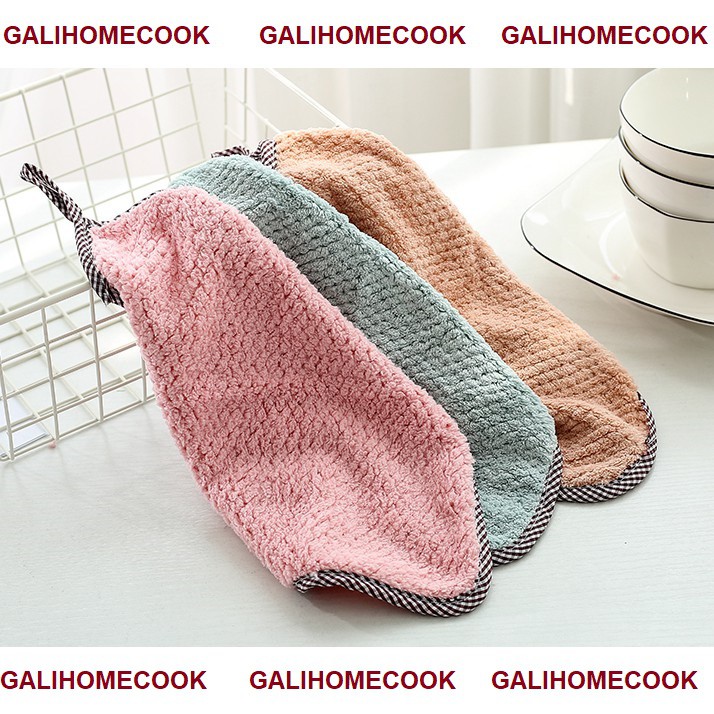 [RẺ VÔ ĐỊCH] Khăn lau tay treo tường nhà bếp, bát đĩa, cốc chén thấm nước chống dính dầu mỡ hai mặt loại to 25x27.5cm