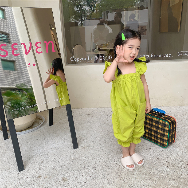 Áo Liền Quần Phối Bèo Phong Cách Hàn Quốc Dành Cho Bé Gái