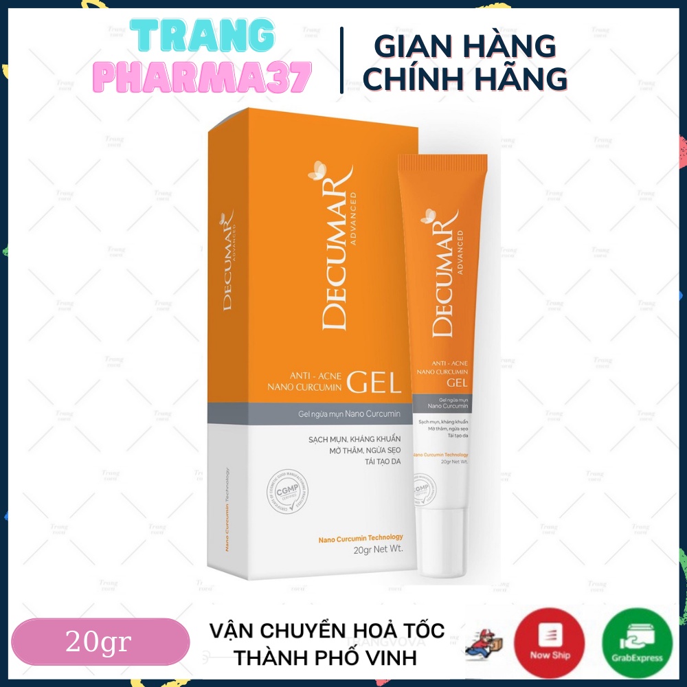 ✓ Mẫu mới✓Gel ngừa mụn Nano Nghệ Decumar Advanced 20gr