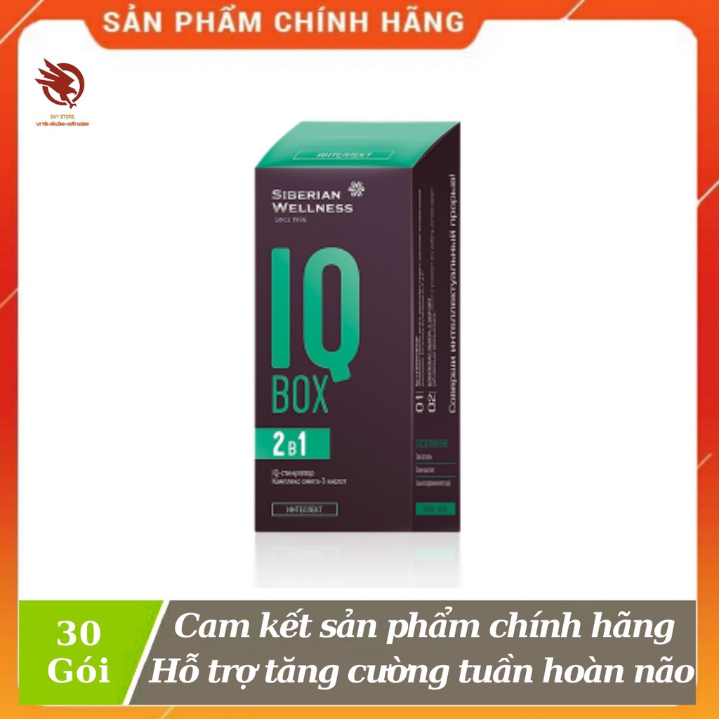 [ CHÍNH HÃNG ] - IQ Box Siberian, hỗ trợ tăng cường tuần hoàn não, hỗ trợ cải thiện trí nhớ - Hộp 30 gói