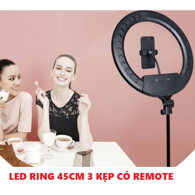 ĐÈN LED Ring 45CM LIVESTREAM MAKEUP STUDIO SPA PHUN XĂM...MẪU 3 KẸP ĐIỆN THOẠI MỚI NHẤT