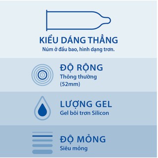 Bao cao su Durex Invisible Extra Thin 3 bao