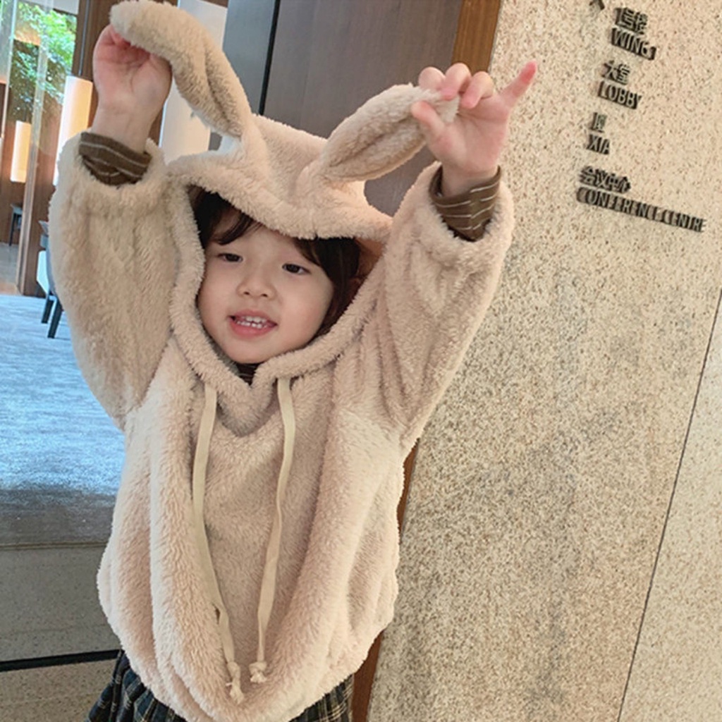 Áo Hoodie lông thỏ cho bé trai bé gái 6-18kg