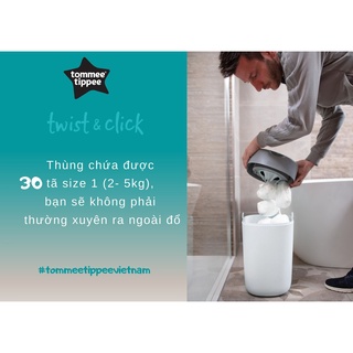 Thùng xử lý tã cho bé Tommee Tippee Twist & Click - Trắng