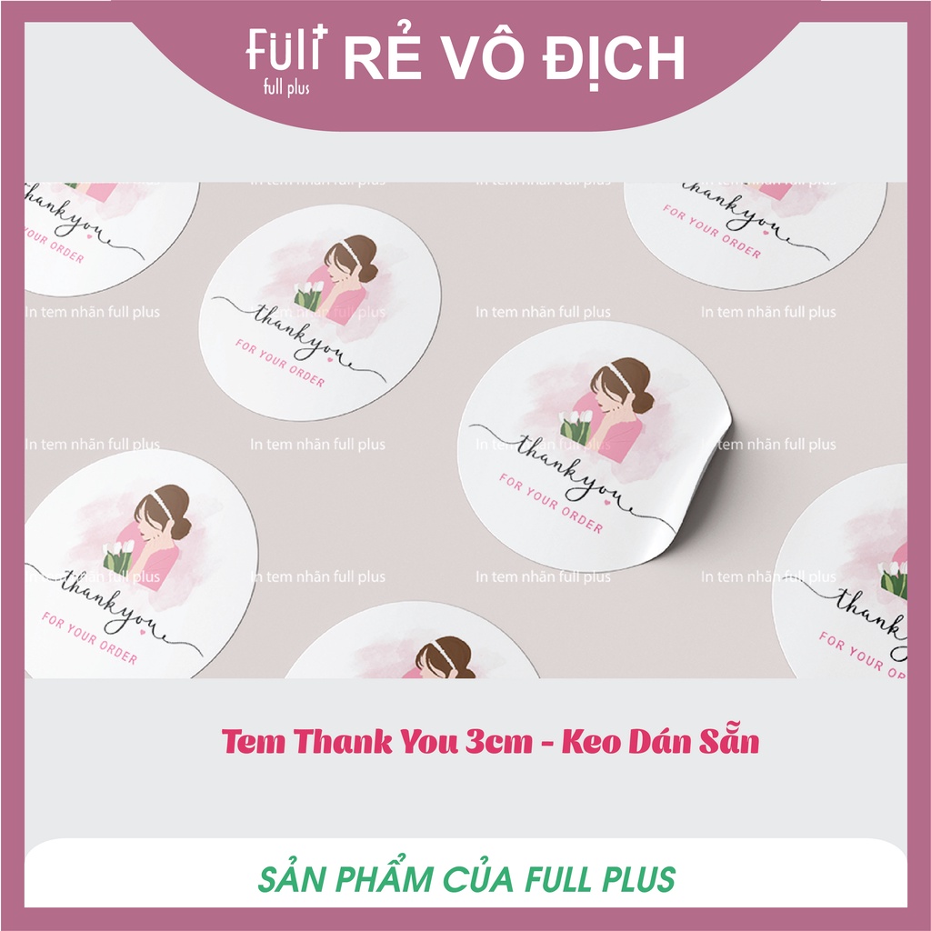 [ MÃ MỚI ] Combo 200 tem Thank You, Tem Cám Ơn, Sticker Cảm Ơn