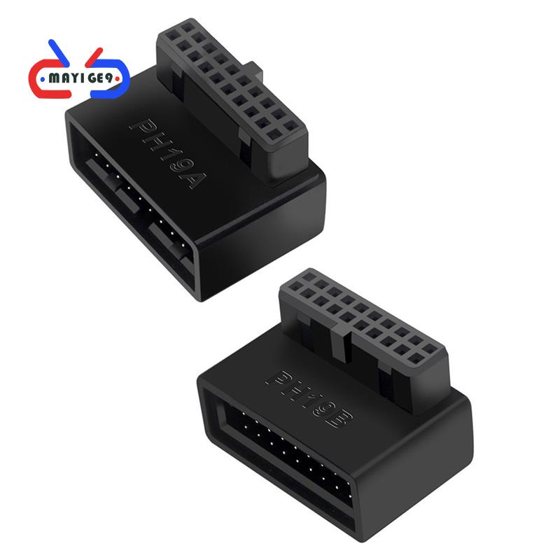 PH19B USB 3.0 Internal Header USB3.0 19/20P Socket 90 Degree Adapter Converter for Computer Motoard