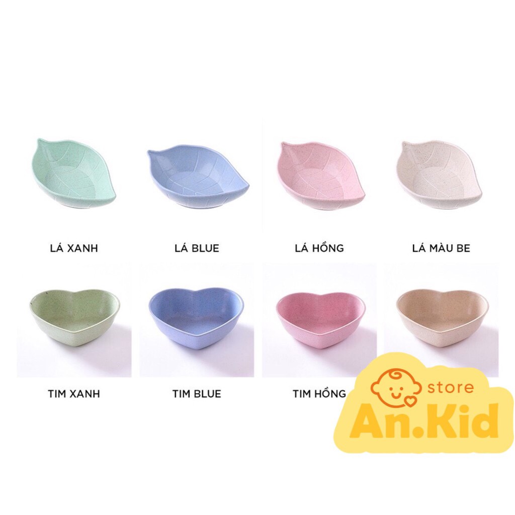 Bát ăn dặm lúa mạch kiểu Nhật mini hình hoa lá xinh xắn dễ thương AT01