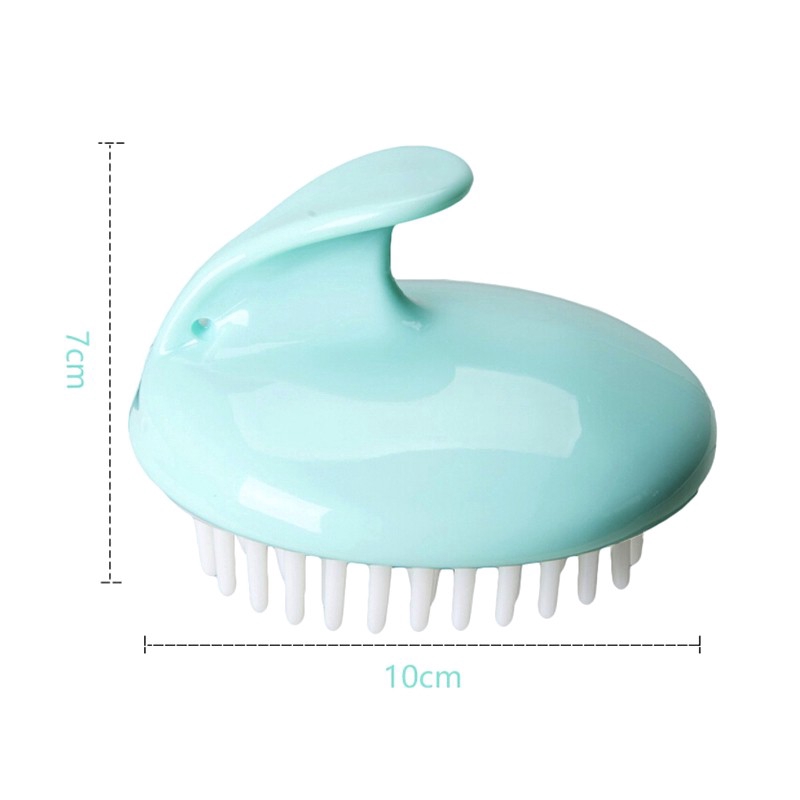[Hàng mới về] Bàn chải mát xa da đầu bằng silicon mềm mại màu xanh lá cây